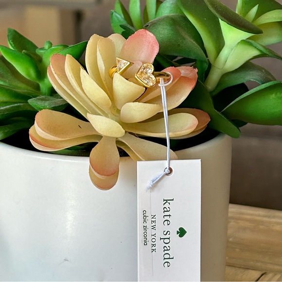 Kate Spade Rock Solid Stone Heart Ring NEW - Picture 7 of 11